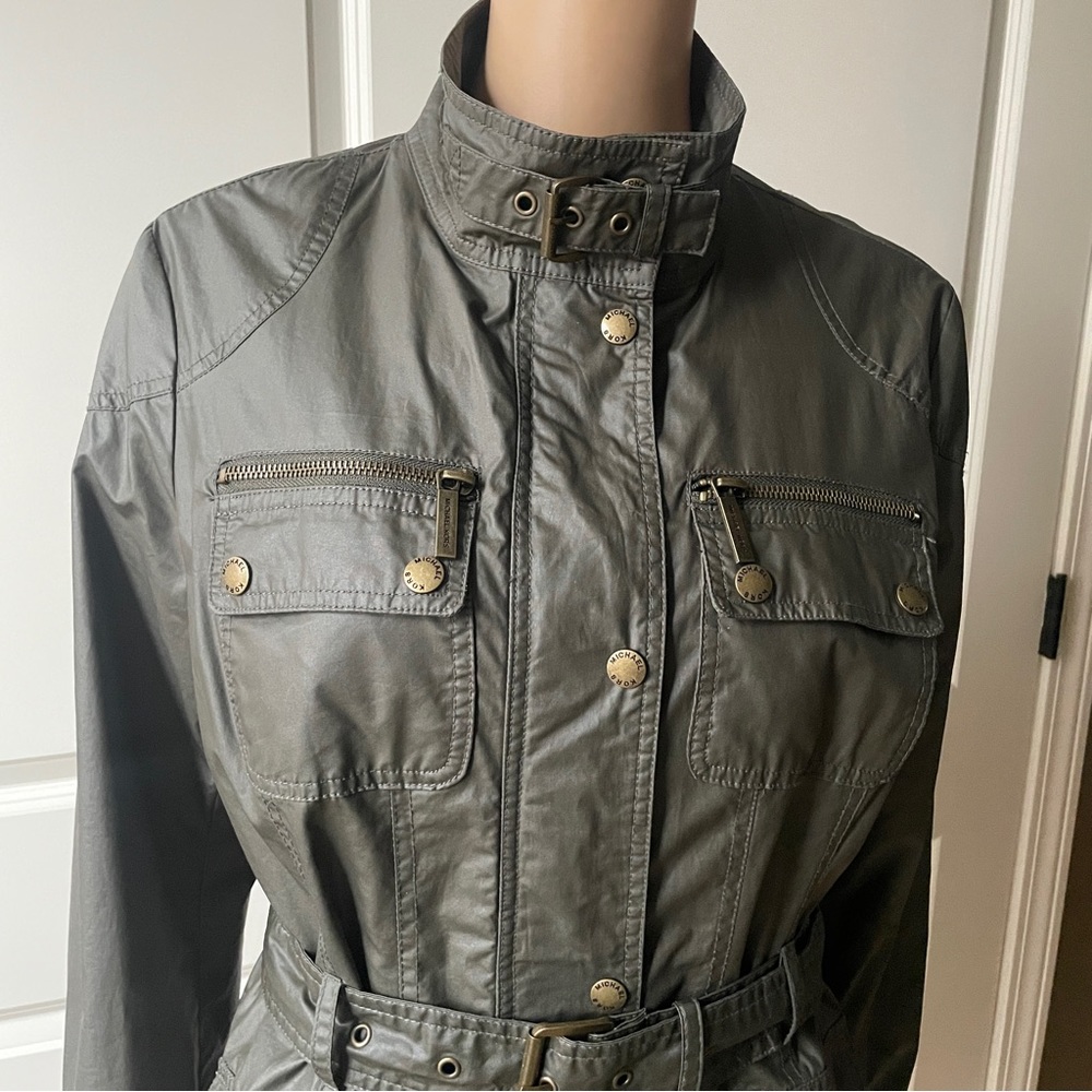Michael Kors Olive Green Military Belstaff Style Jacket - size M - Picture 10 of 16